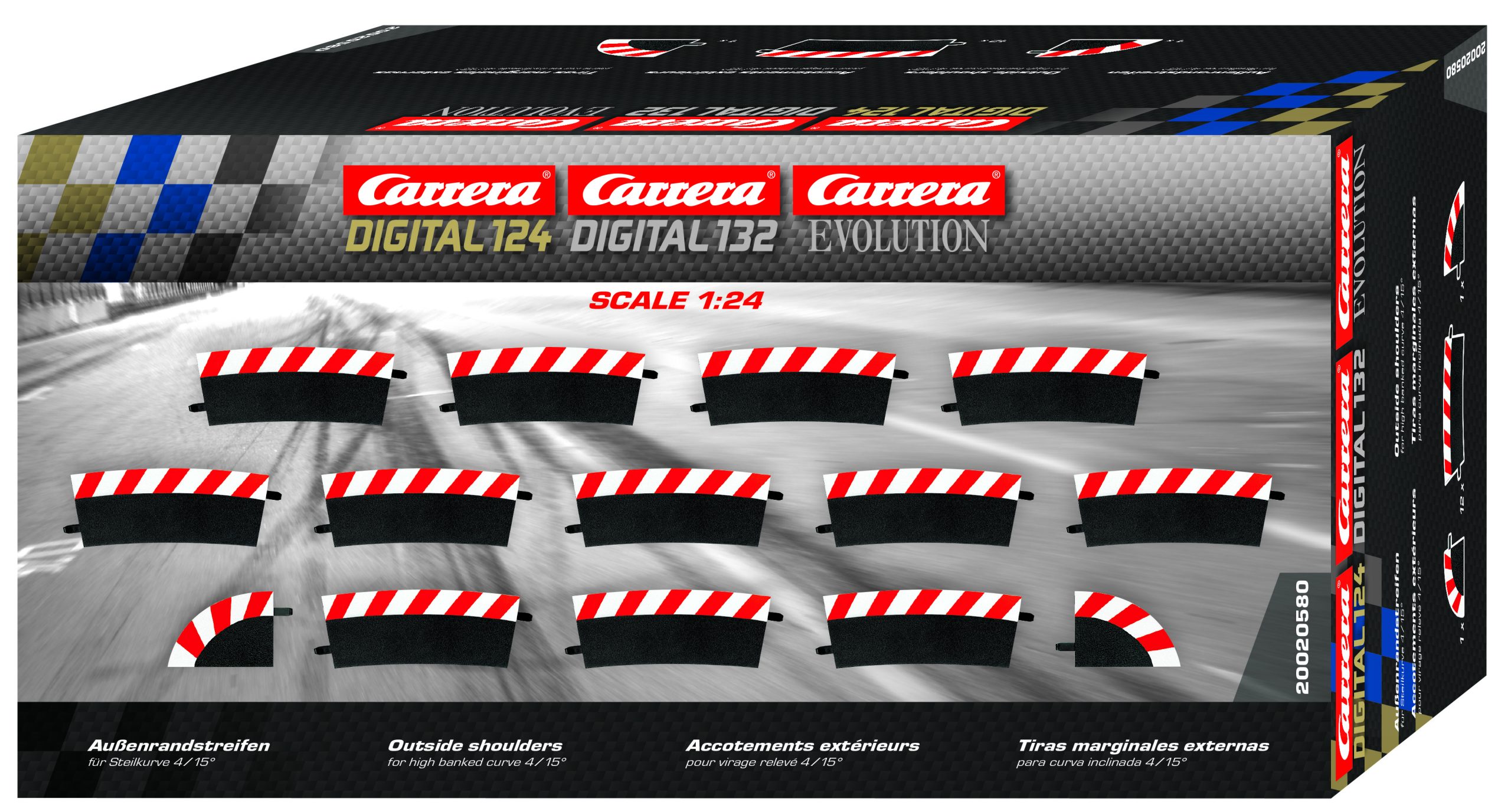 20580 AussenRandstreifen für Steilkurve 4/15 Grad - 1 Pkg.-carrera-slotcar-rennbahn.at