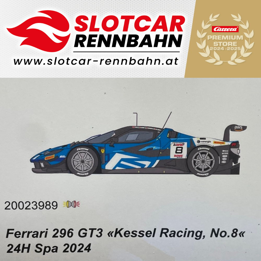 23989 Carrera Digital 124 Ferrari 296 GT3 Kessel Racing, No.8 24H Spa 2024