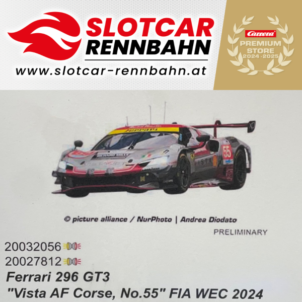 32056 Carrera Digital 132 Ferrari 296 GT3 'Vista AF Corse, No.55' FIA WEC 2024