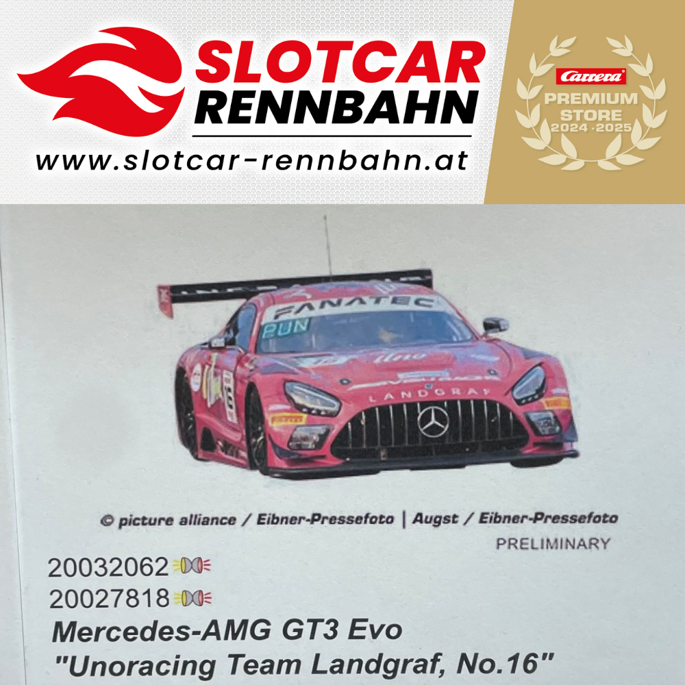 32062 Carrera Digital 132 Mercedes-AMG GT3 Evo 'Unoracing Team Landgraf Nr.16 24H Spa 2024