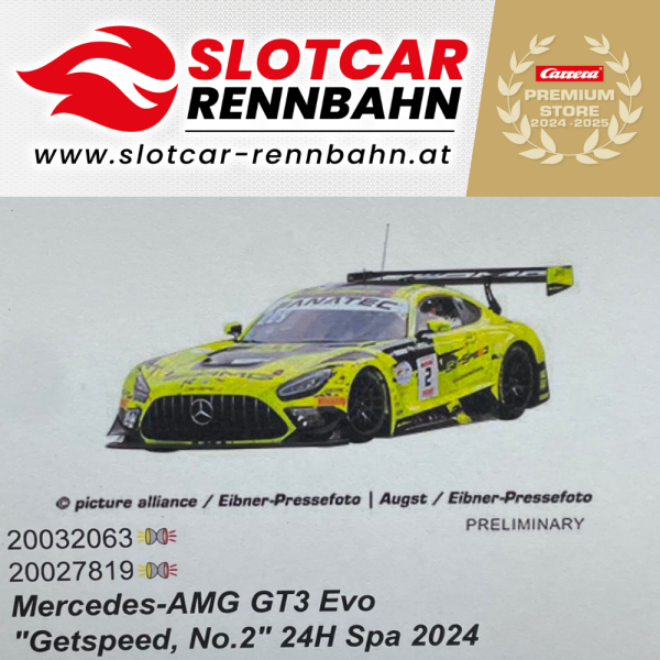32063 Carrera Digital 132 Mercedes-AMG GT3 Evo 'Getspeed, No.2' 24H Spa 2024