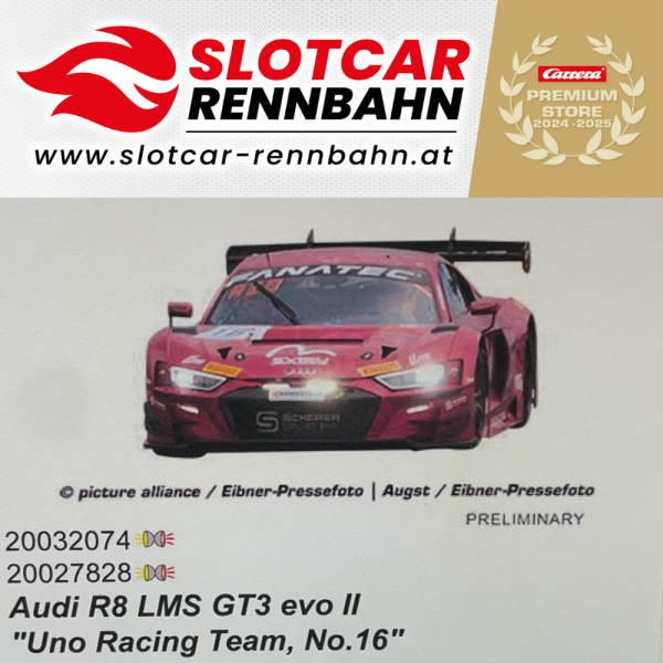 32074 Carrera Digital 132 Audi R8 LMS GT3 evo II 'Uno Racing Team, No.16'