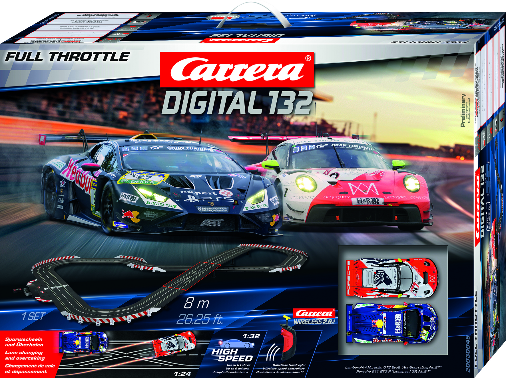 30045 Carrera Digital 132 Rennbahn - Full Throttle - WIRELESS Rennbahn Starterset